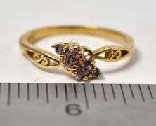 Pink Topaz and CZ Gemstone Ring in Sterling Silver