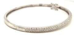 14kt White gold 0.65ctw diamond pave bangle bracelet