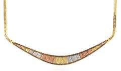 Estate 14K Tri-Color Gold Necklace & Bracelet Suite