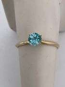 CERTIFED BRAND NEW 14K YELLOW GOLD RING WITH NATURAL BLUE TOPAZ
