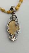 925 Sterling Silver Carolyn Carolyn Pollack Yellow jasper and Citrine Pendant With Amber Beads Neckl