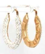 14kt Yellow gold crystal oval earrings