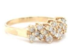 14kt Yellow gold 0.45ctw diamond cluster ring