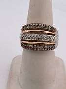 CERTIFIED 14K WHITE AND ROSE GOLD DIAMOND BAND