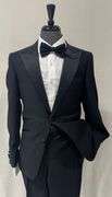 Black 2-Button Peak Lapel Style, Slim Fit Tuxedo Suit