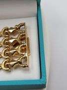 Italian Signed 18KT Yellow Gold Wide Bracelet