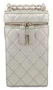 Chanel Silver Crossbody Quilted Box Bag