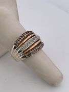 CERTIFIED 14K WHITE AND ROSE GOLD DIAMOND BAND