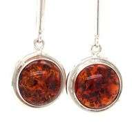 925 Sterling silver Amber dangle earrings