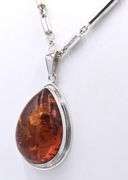 925 Sterling Silver Resin Pendant on Chain Necklace