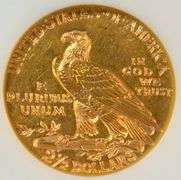 Very Scarce Choice BU 1915 $2.50 Indian Gold Piece.