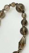 PJC India 925 Sterling Silver Faceted Smokey Quarts Beads Necklace