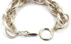 925 Sterling silver high polished and satin link bracelet