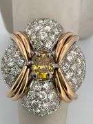 CERTIFIED 18K WHITE AND ROSE GOLD DIAMOND RING