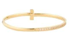 Tiffany & Co. 0.92ctw Diamond T1 Narrow Hinged Bangle Bracelet in 18K