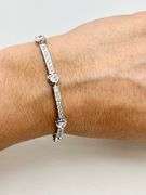925 Sterling Silver Tennis Bracelet With Heart Station