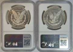 2 Near Gem BU 1880-S Morgan Silver Dollars. NGC MS64