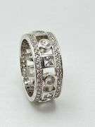 925 Sterling Silver 9mm CZ Triple Row Band