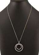 1.25ctw Diamond Open Double Circle Pendant Necklace in 14K