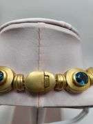 Investment!  Swiss made  very Rare Vintage 18KT Yellow Gold 25 ctw Blue Topaz Jewelry Set