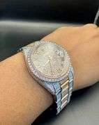 New Custom Iced Out Two-tone Bustdown Rolex Datejust 36mm