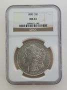 1890 Morgan Silver Dollar, NGC MS63