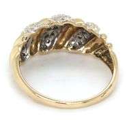 14kt Yellow gold 2 tone diamond pave sculpted ring