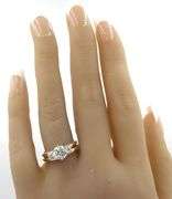 14kt Yellow gold 1.06ct Enhanced and 0.20ctw side diamond engagement set ring
