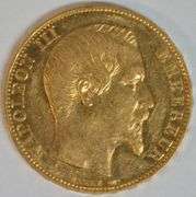 Real flashy high end 1854-A Napoleon French 20 Francs Gold Piece.