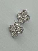925 Sterling Silver Crystal Clover Stud Earrings