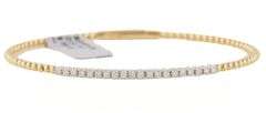 New 0.40ctw Round Diamond Beaded Two Tone Flex Bangle Bracelet in 14K