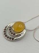 Italian 925 Sterling Silver Vintage Garnet And Jasper Necklace