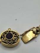 Rare Antique Russian 14KT Gold Necklace with Rubies, garnet and Diamonds