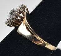 Alluring 10K Yellow Gold Diamond Cluster Ring