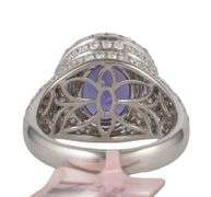 New 4.71ct Oval Tanzanite and 2.01ctw Pave Diamond Frame Ring in 14K