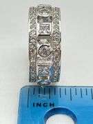 925 Sterling Silver 9mm CZ Triple Row Band