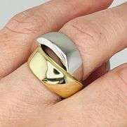 925 Sterling Silver Two Tone Crossover Ring
