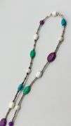 925 Vintage Sterling Silver Carolyn Pollack Inlay of turquoise inlay Carnelian, Amethyst Turquoise P