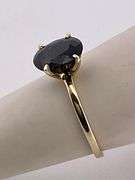 CERTIFIED 14K YELLOW GOLD SAPPHIRE RING.