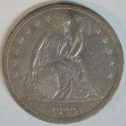 Very Scarce 1844 No Motto Liberty Seated Silver Dollar in XF/AU