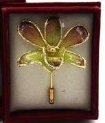 Siam Lanna native orchids real orchid brooch plating 24k