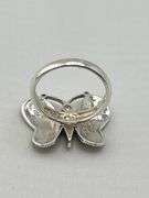 925 Sterling Silver Vintage Marcasite Crystal Butterfly Ring