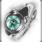 Men's 14 Kt White Gold Plate Sparkling 2.25 Ct Ice Blue Fire Moissanite Ring