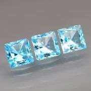 3 piece set! 10.31 carats! Vibrant VS grade Swiss blue Topaz!