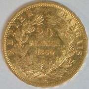 Real fresh high grade 1860-A Napoleon French 20 Francs Gold Piece
