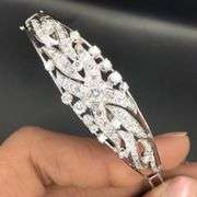 14K White Gold Vintage Diamond Bracelet – Natural Diamonds