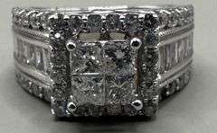 14K White Gold Princess Cut Diamond Ring