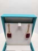 Ruby & Diamond Dangle Earrings