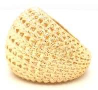 14kt Yellow gold wide woven dome ring