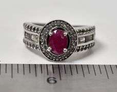 Ruby and CZ Gemstone Ring in Sterling Silver
